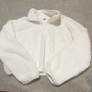 Old Navy White Sherpa Fleece Jacket